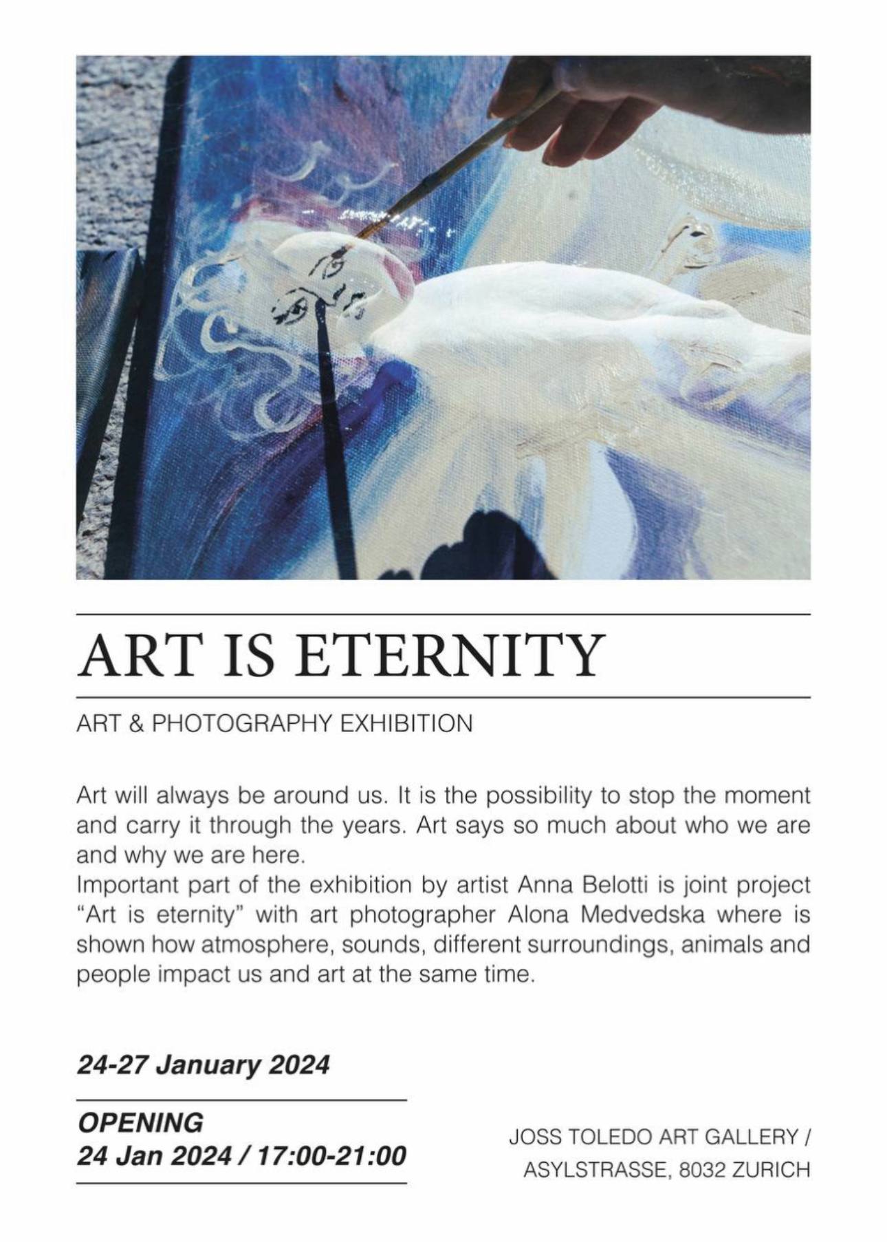 Art is Eternity — Joss Toledo Art Studio & Gallery, Zürich